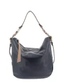 Gianni Notaro women's leather bag with zip closure, blue-beige