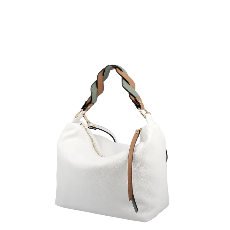 Borsa a spalla in pelle media misura Gianni Notaro, bianca 2