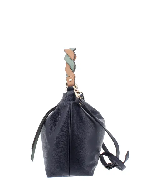 Borsa a spalla in pelle media misura Gianni Notaro, blu