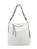 Gianni Notaro leather shoulder bag with braided handle, white