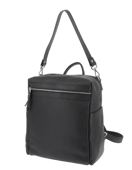Gianni Notaro Damen-Rucksack aus Leder, schwarz