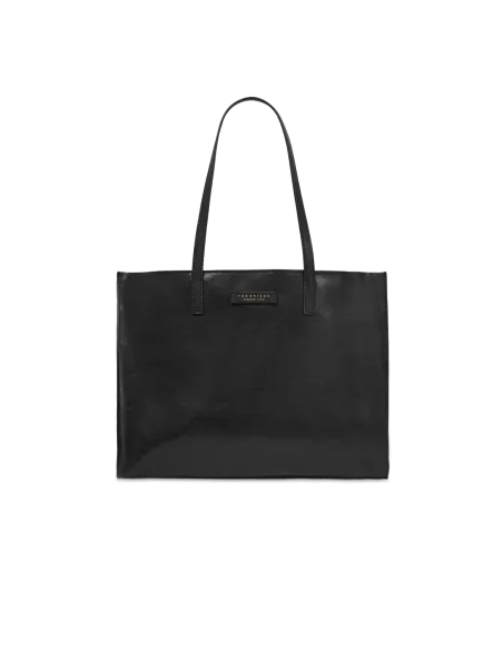 The Bridge Mirra horizontal shopping bag with zip closure, black