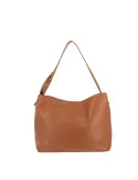 Borbonese 011 women's leather shoulder bag, brown