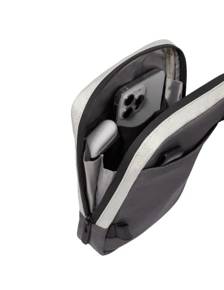 Piquadro Brief2 Special men's cross-body bag with iPad®mini compartment, grey-black