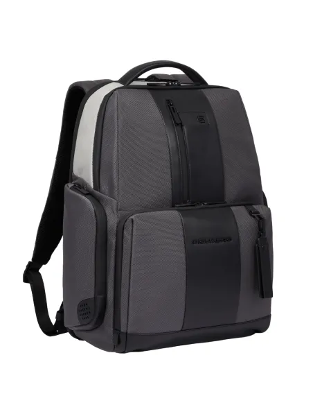 Piquadro Brief2 Special 15,6" Laptop-Rucksack, grau-schwarz