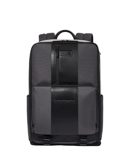 Zaino da viaggio porta PC da 15,6 Piquadro Brief2, grigio-nero