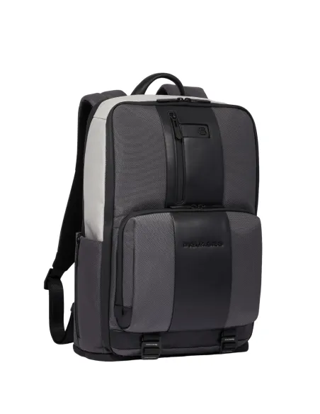 Zaino da viaggio porta PC da 15,6 Piquadro Brief2, grigio-nero