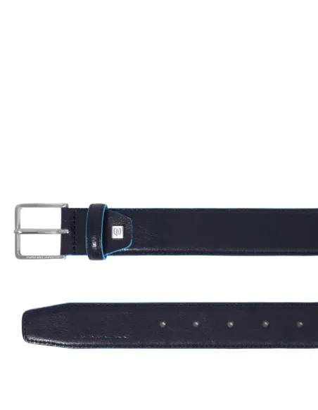 Piquadro Blue Square leather men's belt, blue
