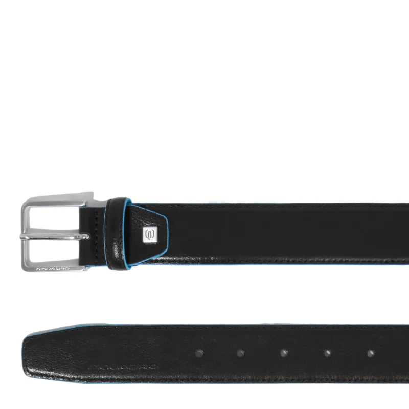 Piquadro Blue Square leather men's belt, black 2