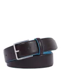 Piquadro Blue Square leather men's belt, dark brown