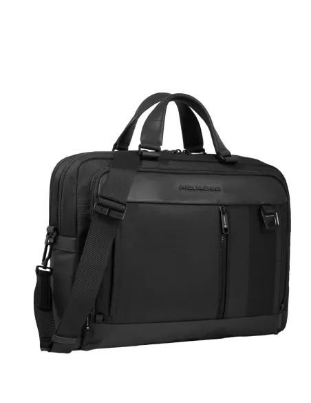 Piquadro Steve 15,6" Computer Aktentasche mit zwei Fächern, schwarz