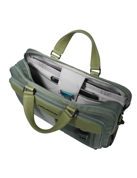 Piquadro Steve 15.6" laptop briefcase with two compartments, black