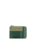 Piquadro Steve coin pouch with credit card slots, green