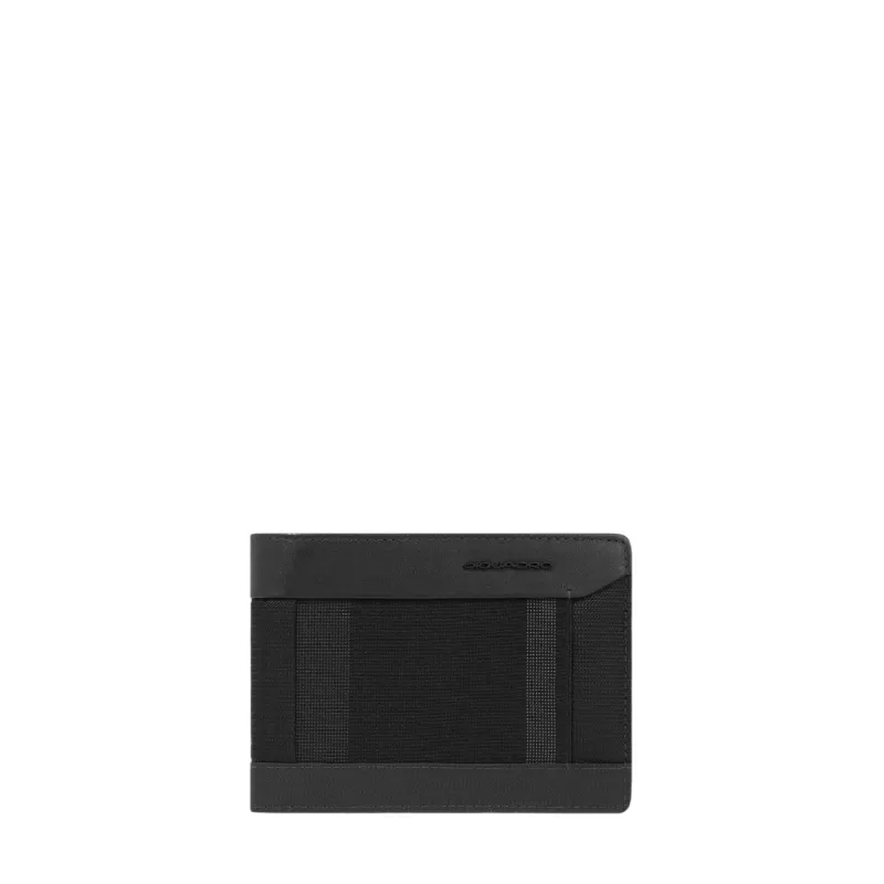 Portafogli uomo in tessuto e pelle con porta monete... 2