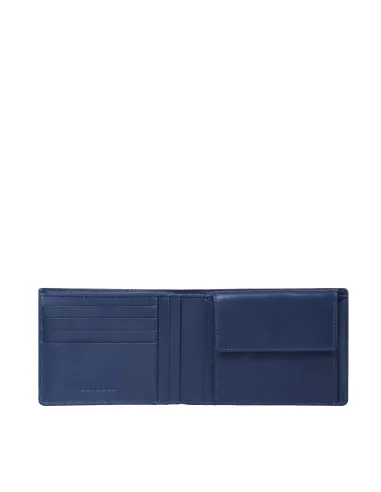 Piquadro Steve men's wallet with coin pocket, blue