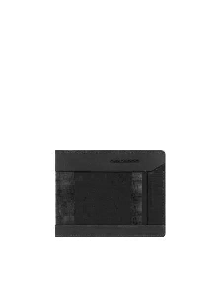 Portafoglio uomo compatto con porta documenti, porta carte di credito Piquadro Steve, nero