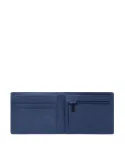 Kleine Herren-Geldbörse mit Münzfach mit Reißverschluss Piquadro Steve, blau