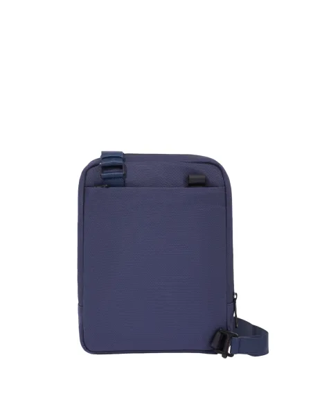 Borsello per iPad® in tessuto riciclato e pelle Piquadro FX, blu