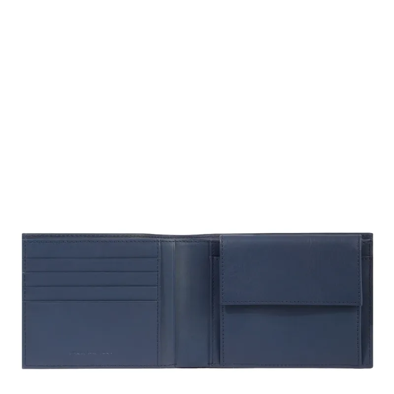 Portafogli uomo con porta monete Piquadro Paul, blu