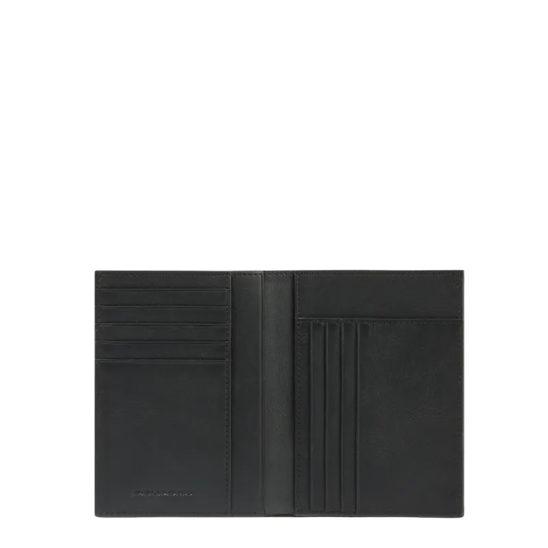 Piquadro Paul leather vertical men's wallet, black