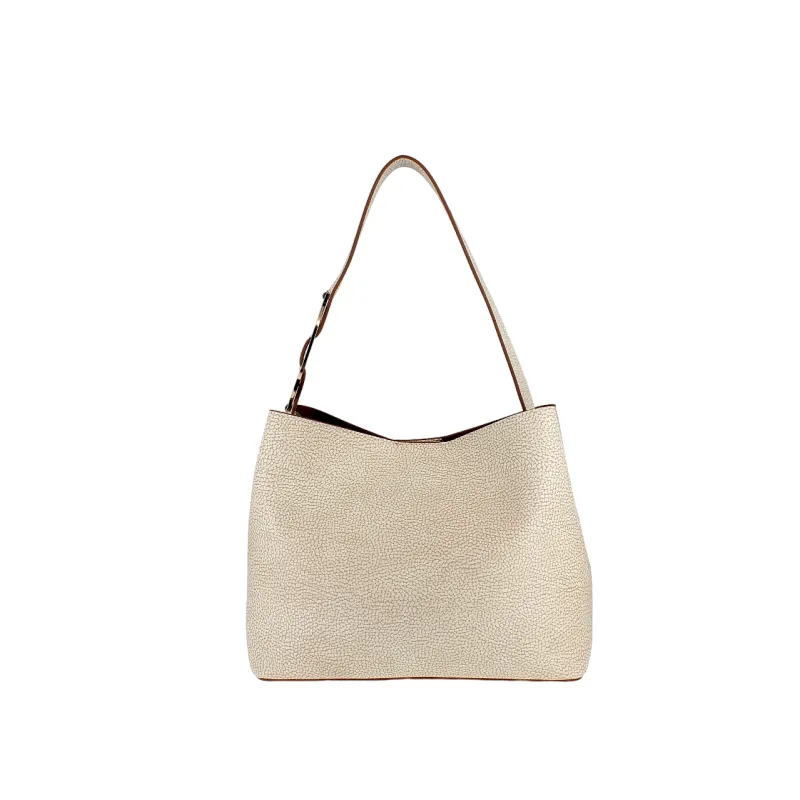 Borbonese women's bucket bag, sand