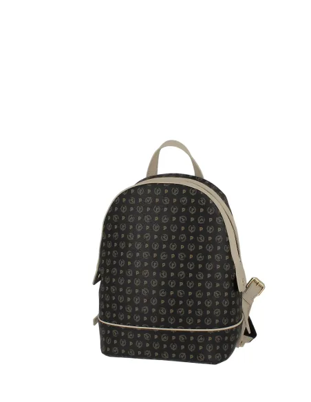Pollini Heritage Rucksack mit Reißverschluss schwarz-elfenbein