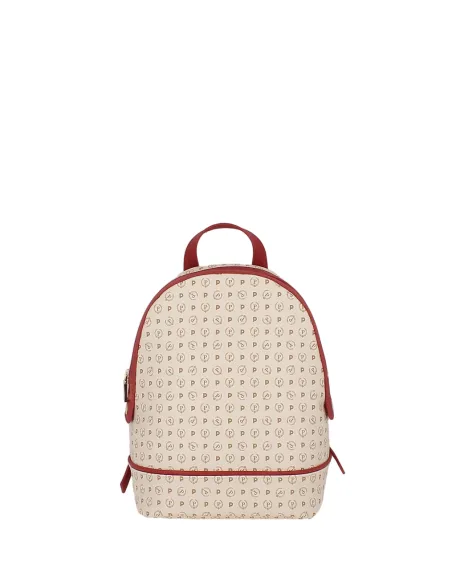 Pollini Heritage Rucksack mit Reißverschluss elfenbein-rot