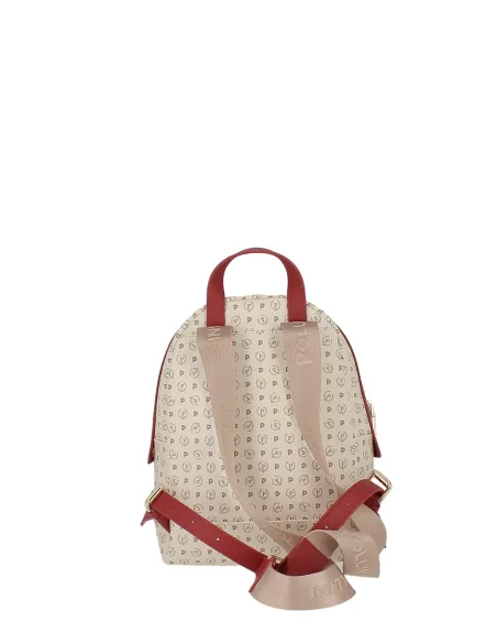 Pollini Heritage Rucksack mit Reißverschluss elfenbein-rot