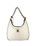Pollini Heritage women's bag with chain strap, ivory-brown