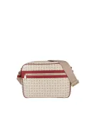 Pollini Shoulder bag with two zipped compartments ivory-red