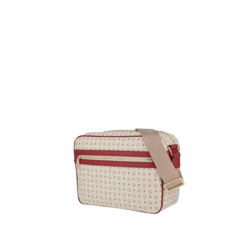 Borsa a tracolla Pollini con doppia zip avorio-lacca 2