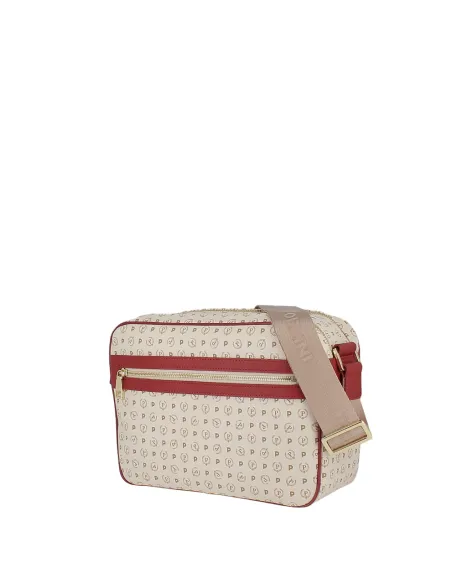 Pollini Shoulder bag with two zipped compartments ivory-red
