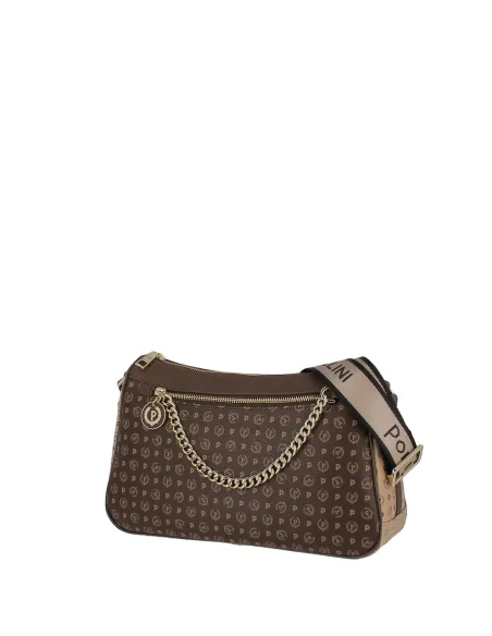 Borsa a tracolla Pollini, marrone-crema