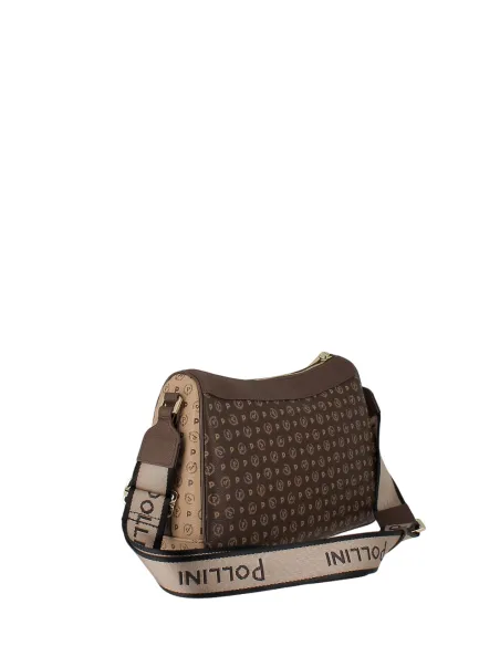 Borsa a tracolla Pollini, marrone-crema