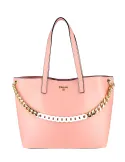 Pollini shopping bag with chain accessory, pink