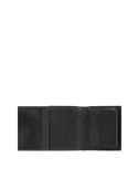Piquadro Paul small vertical men's wallet with coin pocket and ID window, black