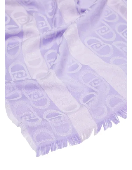 Stola jacquard lurex monogram Liu Jo, glicine
