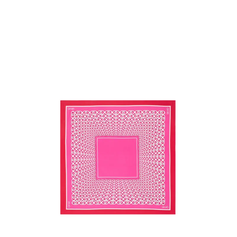 Foulard con logo rete Liu Jo, fucsia 2