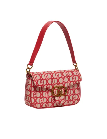 Liu Jo Damen- Schultertasche aus Jacquard-Stoff, rot