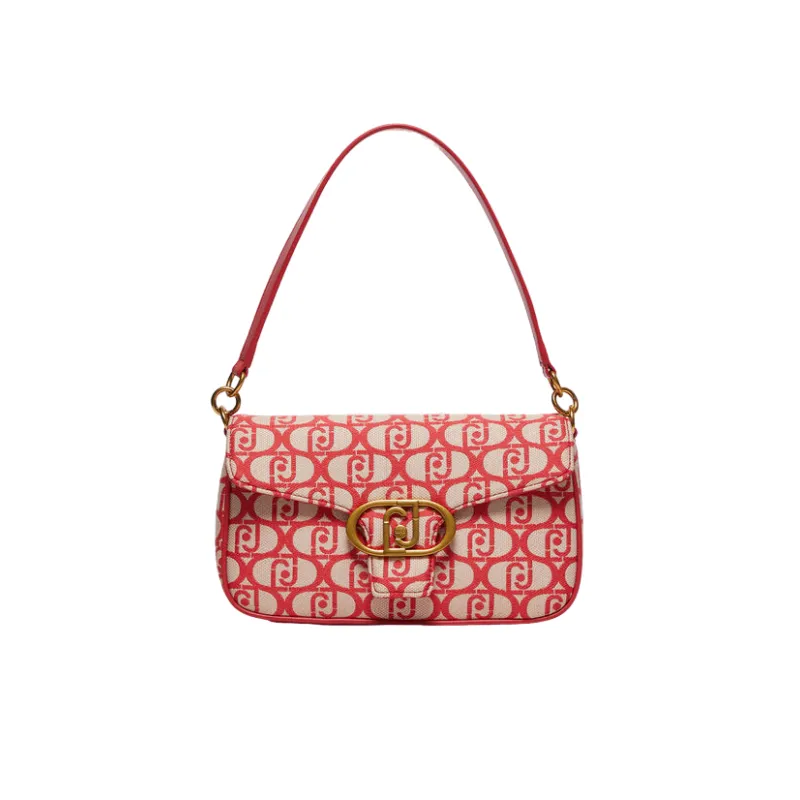 Borsa in tessuto Jacquard, rossa