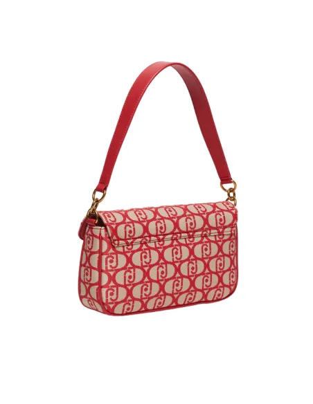 Liu Jo women's shoulder bag in jacquard fabric, red