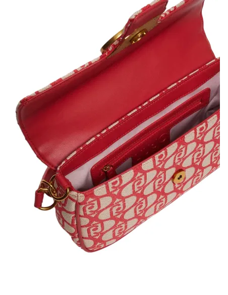 Liu Jo Damen- Schultertasche aus Jacquard-Stoff, rot