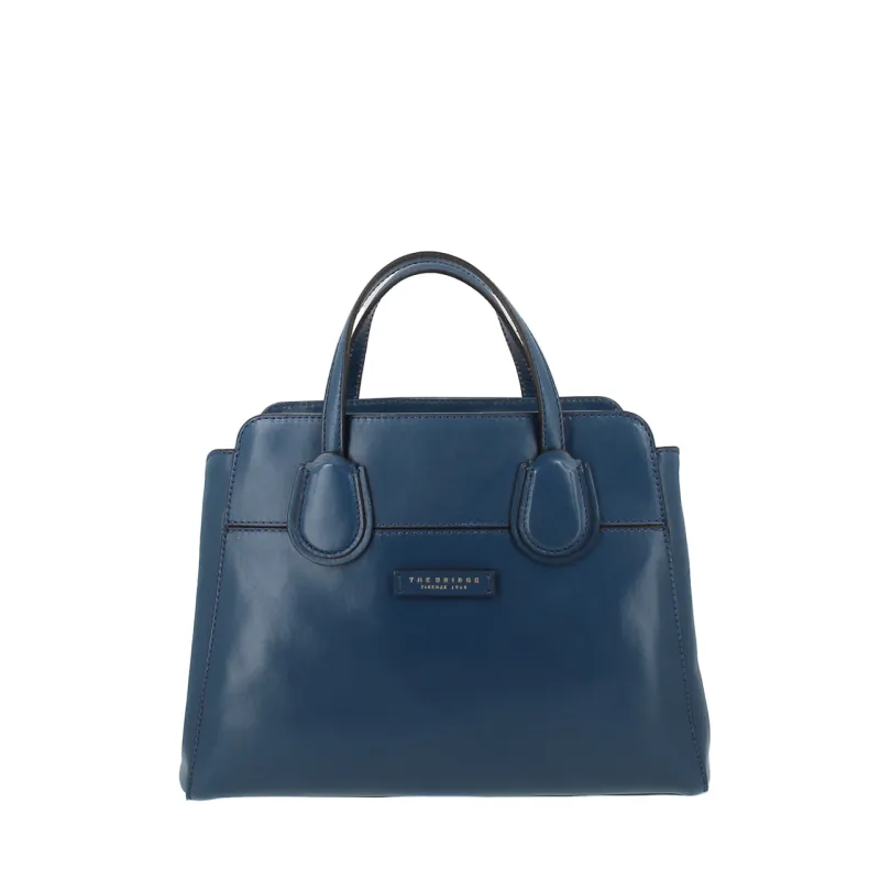 Borsa a mano con tre comparti the Bridge Elettra, bluette