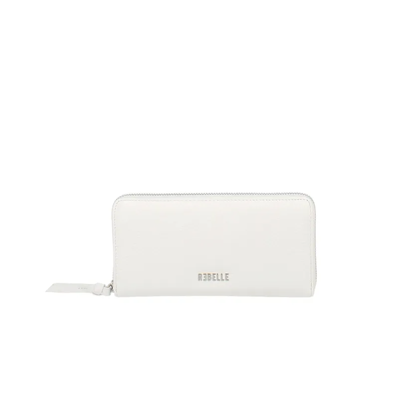 Rebelle women's wallet with zip fastener, white