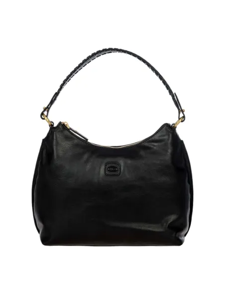 Borsa a spalla in pelle Bric's Volterra, nera