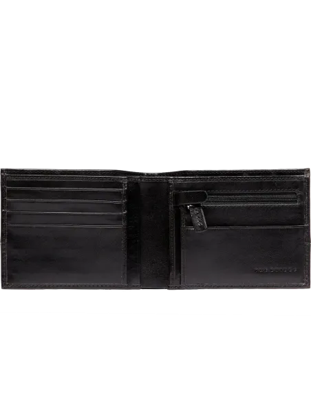 The Bridge Damiano men's zipped wallet with coin purse, black