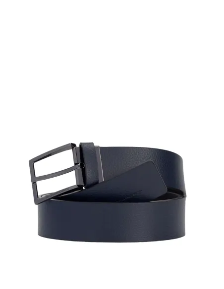 Piquadro Modus Special double-faced men's belt, black-blue