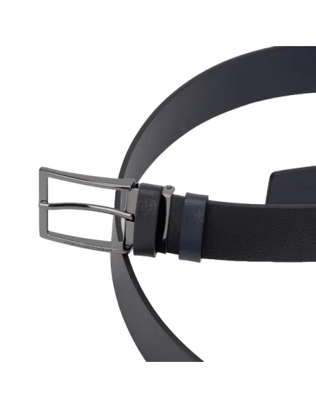 Piquadro Modus Special double-faced men's belt, black-blue