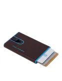 Porta carte di credito con sliding system Piquadro Blue Square, mogano