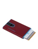 Piquadro Blue Square Credit card case with sliding system, red